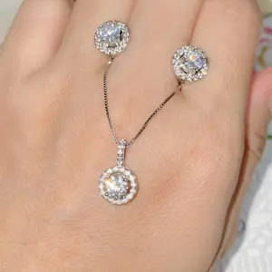 Anting Tusuk Wanita Korea Bulat Permata Fashion Chelsea J9107