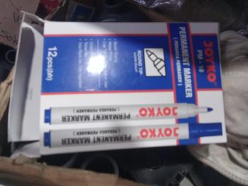Product Review of JOYKO PERMANENT MARKER ROUND TIP BLACK BLUE RED / SPIDOL PERMANEN JOYKO PENANDA HITAM BIRU MERAH PM-17 PM-18 PM-19 [12PCS] Stationery from Tokopedia customer review 0