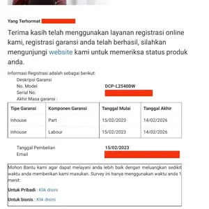 Printer Brother Docuprint DCP-L2540DW Terbaru Garansi Resmi