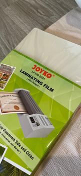 Product Review of plastik plastic laminating joyko a4 100 micron laminasi panas from Tokopedia customer review 0