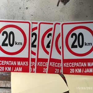 Rambu Batas Kecepatan Maks 20 km/Jam 35cm x 50cm Plat Alumunium