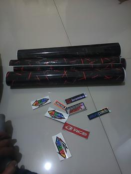 Product Review of Sticker Karbon Forged Stiker Motor ( Merah,Biru,Pink,Kuning,Polos,Biru Muda,Orange,Ungu )50x50cm Motorcycle from Tokopedia customer review 0