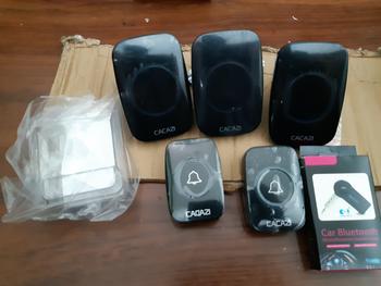 Product Review of Avvic x CACAZI Wireless DoorBell Waterproof 1 Receiver 2 Transmitter Baterai Bel Black Pintu White Kotak from Tokopedia customer review 0