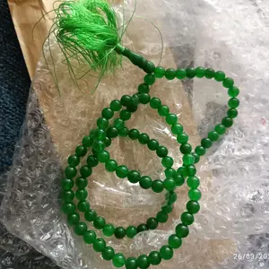 Tasbih Batu Giok Hijau Kristal 99Butir Dim 8mm Natural