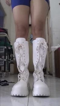 Product Review of PINKEY P052 Sepatu Boots Wanita Sepatu Martin Tinggi Sebetis Shoes from Tokopedia customer review 0