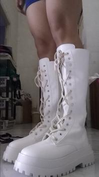 Product Review of PINKEY P052 Sepatu Boots Wanita Sepatu Martin Tinggi Sebetis Shoes from Tokopedia customer review 1