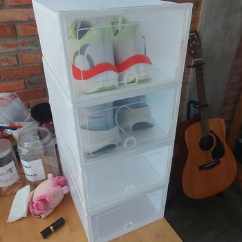 Product Review of 1 SET/ 3PCS KOTAK SEPATU/SANDAL TRANSPARAN/SHOES BOX/RAK SEPATU from Tokopedia customer review 0