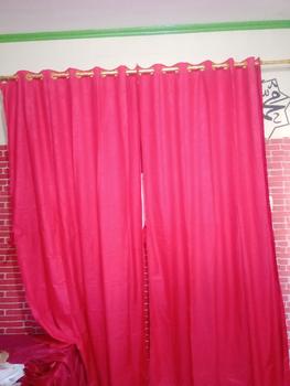 Product Review of Gorden  Curtain jendela Pintu minimalis smokering Gold polos embos coklat tua murah Tali Merah from Tokopedia customer review 2
