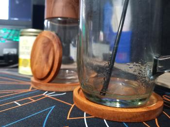 Product Review of SALE !!! wood coaster Rustic / tatakan gelas kayu diameter 10cm from Tokopedia customer review 1