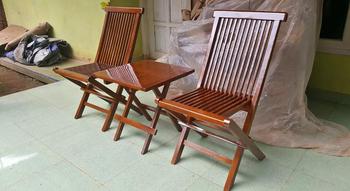 Product Review of Kursi Lipat Kayu Jati ASLI Cafe GARDEN Minimalis - Kursi Lipat Teras from Tokopedia customer review 0