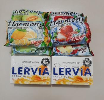 Product Review of Sabun Mandi Harmony Batang (Jual Eceran) - Aroma Buah Lemon Orange Wanginya  Tubuh  Soap Mencerahkan Tangan Membersihkan from Tokopedia customer review 0