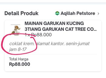 Product Review of MAINAN GARUKAN KUCING 3TIANG GARUKAN CAT TREE CONDO from Tokopedia customer review 0