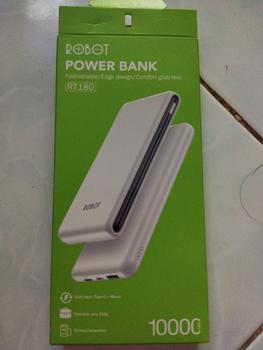 Product Review of PowerBank ROBOT 10000mah RT180 2.1A Dual Input Port Type C from Tokopedia customer review 0
