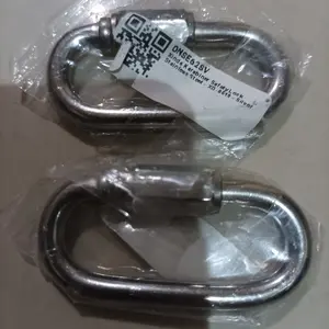 Carabiner Oval Quick Link Stainless Steel 304 Karabiner Pengunci Ulir Kuat untuk Hammock, Ayunan, Tali & Camping