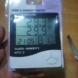 HTC-1 / HTC-2 / HTC-3 Hygrometer Termometer Ruangan Digital Jam Thermo