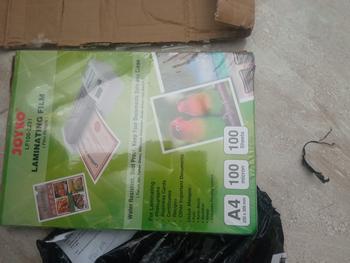 Product Review of plastik plastic laminating joyko a4 100 micron laminasi panas from Tokopedia customer review 1