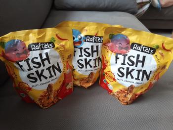 Product Review of Keripik Kulit Ikan / Fish Skin Rasa Original Raftels 75gr Halal from Tokopedia customer review 0