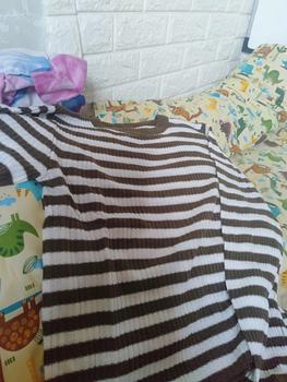 Product Review of Atasan 0blong Salur Wanita Kaos O-neck Knit Rajut Style Korea Baju Fit from Tokopedia customer review 0
