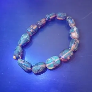 Bracelet / Gelang Natural Amber PieBald 7-9 x 9-12 mm TOP GRADE