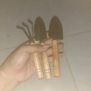 [3in1] Set Sekop Cangkul Pacul Mini / Alat Berkebun Tanaman Rumahan Besi Kayu