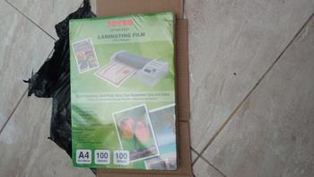 Product Review of plastik plastic laminating joyko a4 100 micron laminasi panas from Tokopedia customer review 0