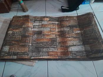 Product Review of WALLPAPER STICKER DINDING 3D BRICKFOAM MOTIF BATU ALAM WALLFOAM from Tokopedia customer review 0