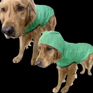 GF PET Jas Hujan Reversible Hijau untuk Anjing dengan Teknologi Elasto-fit Tahan Air Reflektif dan Lembut Ukuran 2XS hingga 4XL