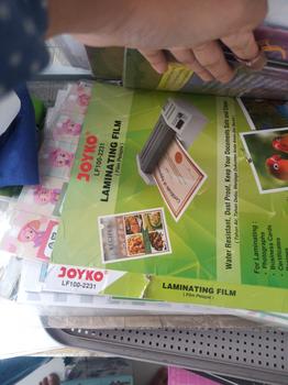Product Review of plastik plastic laminating joyko a4 100 micron laminasi panas from Tokopedia customer review 1
