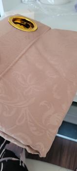 Product Review of Gorden  Curtain jendela Pintu minimalis smokering Gold polos embos coklat tua murah Tali Merah from Tokopedia customer review 3