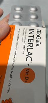Product Review of Interlac Probiotik + Vit D3 400 IU 3 Strip @10 Tablet - Menjaga Kesehatan Saluran Cerna dan Daya Tahan Tubuh Anak hingga Dewasa from Tokopedia customer review 0