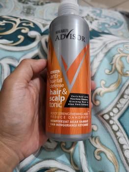 Product Review of Makarizo Advisor Hair & Scalp Tonic 240mL - 2 in 1 Untuk Rambut Rontok dan Ketombe / Memperkuat Akar Rambut from Tokopedia customer review 2