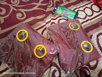 Product Review of Gorden  Curtain jendela Pintu minimalis smokering Gold polos embos coklat tua murah Tali Merah from Tokopedia customer review 0