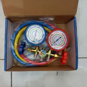 Manifold Double Multi SET Selang/Alat Ukur Tekanan Freon R22-410-134