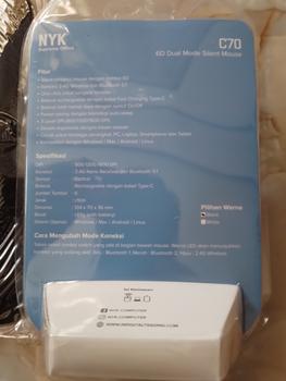 Product Review of Mouse NYK C70 Silent Click Dual Mode Bluetooth Wireless Rechargeable from Tokopedia customer review 2