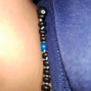 Amber Buddy | LE572 Kalung Bayi Baltic Amber Kombinasi Deep Blue Imperial Jasper. 32 cm