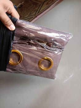 Product Review of Gorden  Curtain jendela Pintu minimalis smokering Gold polos embos coklat tua murah Tali Merah from Tokopedia customer review 0