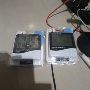 HTC-1 Hygrometer Termometer Ruangan Digital Jam Thermometer Indoor