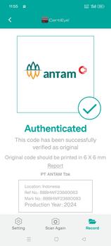 Product Review of Logam Mulia Antam 1 Gr Sertifikat Press from Tokopedia customer review 1