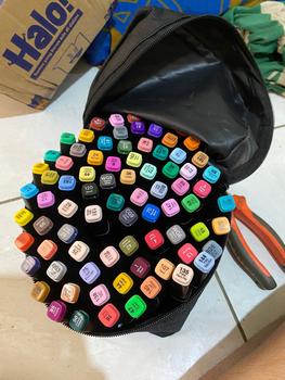 Product Review of Spidol Warna Warni 1 Set Dual Side Fine Art Brush Pen Art Sketch Marker isi 80/60/48/30/24/12 Color from Tokopedia customer review 0