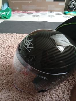 Product Review of HELM Half Face RSV NEW WINDTAIL CARBON GLOSSY  Motorcycle from Tokopedia customer review 0