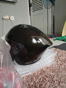 Product Review of HELM Half Face RSV NEW WINDTAIL CARBON GLOSSY  Motorcycle from Tokopedia customer review 3