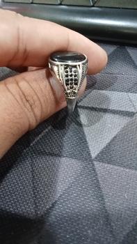 Product Review of Cincin Batu Akik Black Onix Agate Hitam Pekat Elegan Berkelas from Tokopedia customer review 3