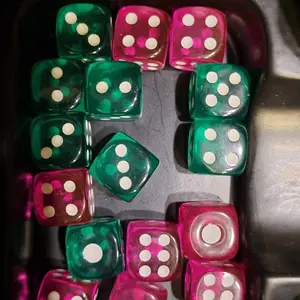 MAINAN DADU TRANSPARAN WARNA CANDY UKURAN 1.2CM 12MM SUDUT BULAT