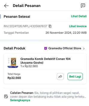Product Review of Komik Detektif Conan 104 (Aoyama Gosho) from Tokopedia customer review 3