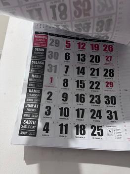 Product Review of PROMO KALENDER DINDING 38 CM x 54 CM TERMURAH EDISI TERBARU from Tokopedia customer review 0