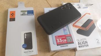 Product Review of Tempered Glass for Samsung Galaxy A55 Spigen GlastR Alignmaster Clear Tray from Tokopedia customer review 0