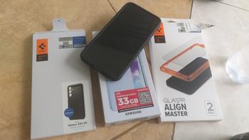 Product Review of Tempered Glass for Samsung Galaxy A55 Spigen GlastR Alignmaster Clear Tray from Tokopedia customer review 1