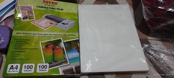 Product Review of plastik plastic laminating joyko a4 100 micron laminasi panas from Tokopedia customer review 1