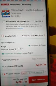 Product Review of Vidoran Xmart 1+ Susu Pertumbuhan All Variant [925 G/2 Box] - Bubuk (Exp : 01.2026) from Tokopedia customer review 2