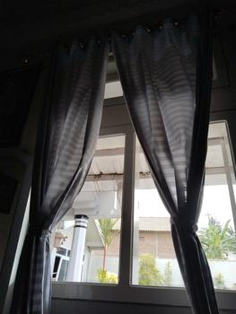 Product Review of Gorden  Curtain jendela Pintu minimalis smokering Gold polos embos coklat tua murah Tali Merah from Tokopedia customer review 0
